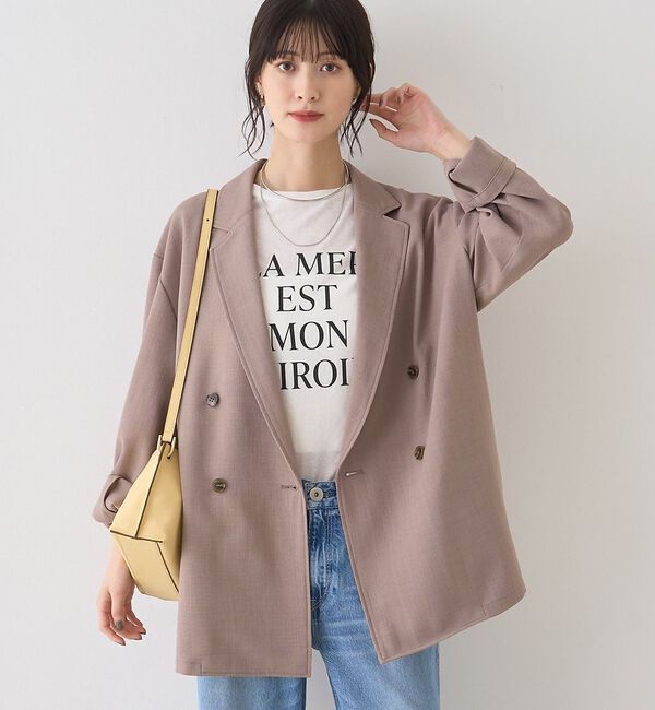 Rouge vif「バスケットメッシュダブルジャケット【予約】」|テーラードジャケット|ベージュ