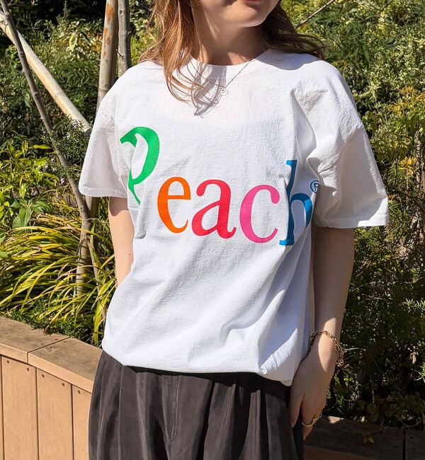Rouge vif「【byeA./バイエー】Peach TEE/ロゴTシャツ」|Tシャツ・カットソー|