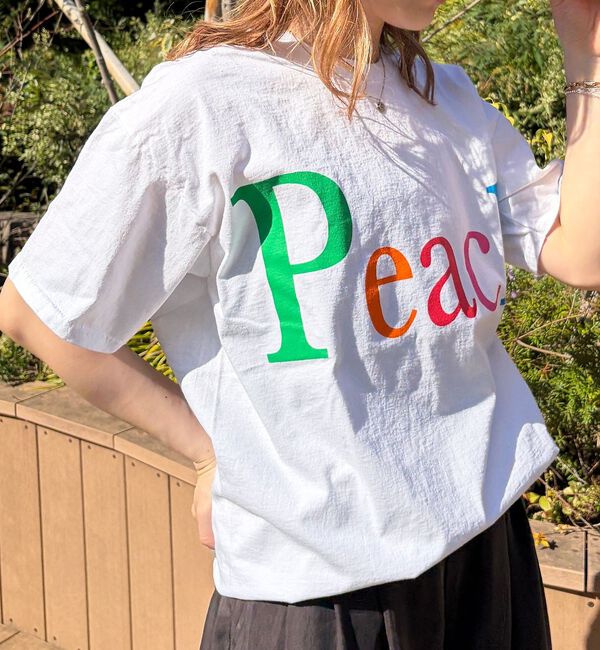 Rouge vif「【byeA./バイエー】Peach TEE/ロゴTシャツ」|Tシャツ・カットソー|