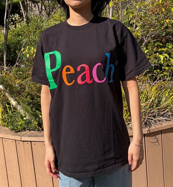 Rouge vif「【byeA./バイエー】Peach TEE/ロゴTシャツ」|Tシャツ・カットソー|
