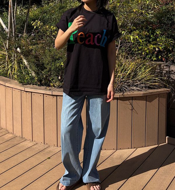 Rouge vif「【byeA./バイエー】Peach TEE/ロゴTシャツ」|Tシャツ・カットソー|