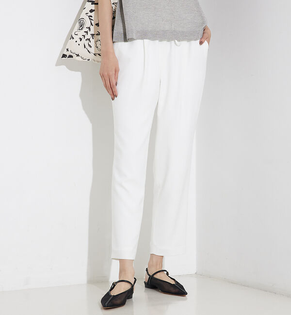 qualite「バックサテンジョーゼットパンツ」|その他|オフホワイト