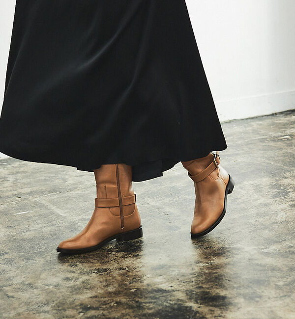 AU BANNISTER「ワンベルトジョッキーブーツ」|ショートブーツ|キャメル