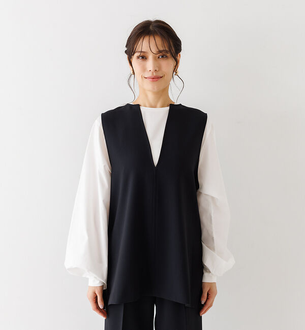 abahouse mavie「【セットアップ対応】ダブルクロスオーバーベスト」|ベスト・ジレ|