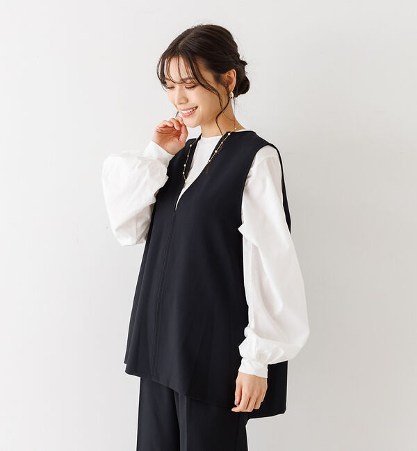 abahouse mavie「【セットアップ対応】ダブルクロスオーバーベスト」|ベスト・ジレ|