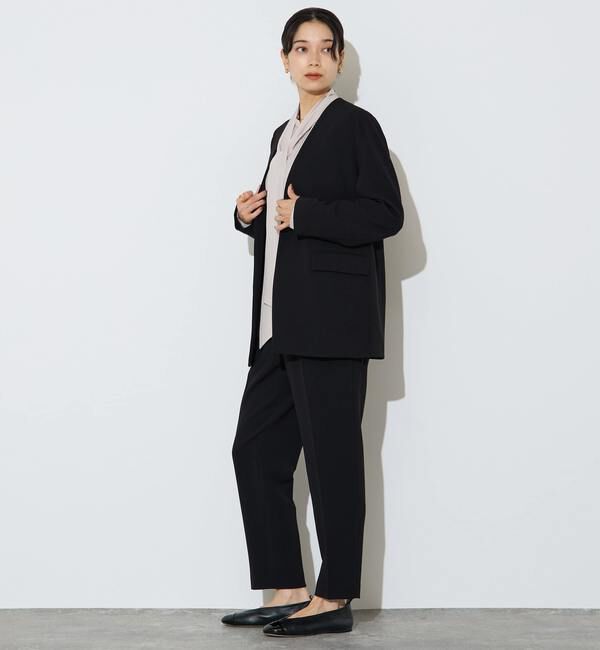 Liesse「【定番】ダブルクロスノーカラージャケット」|ノーカラージャケット|