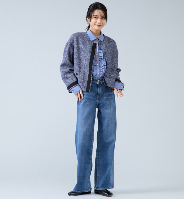 Liesse「ノーカラーツイードジャケット」|ノーカラージャケット|