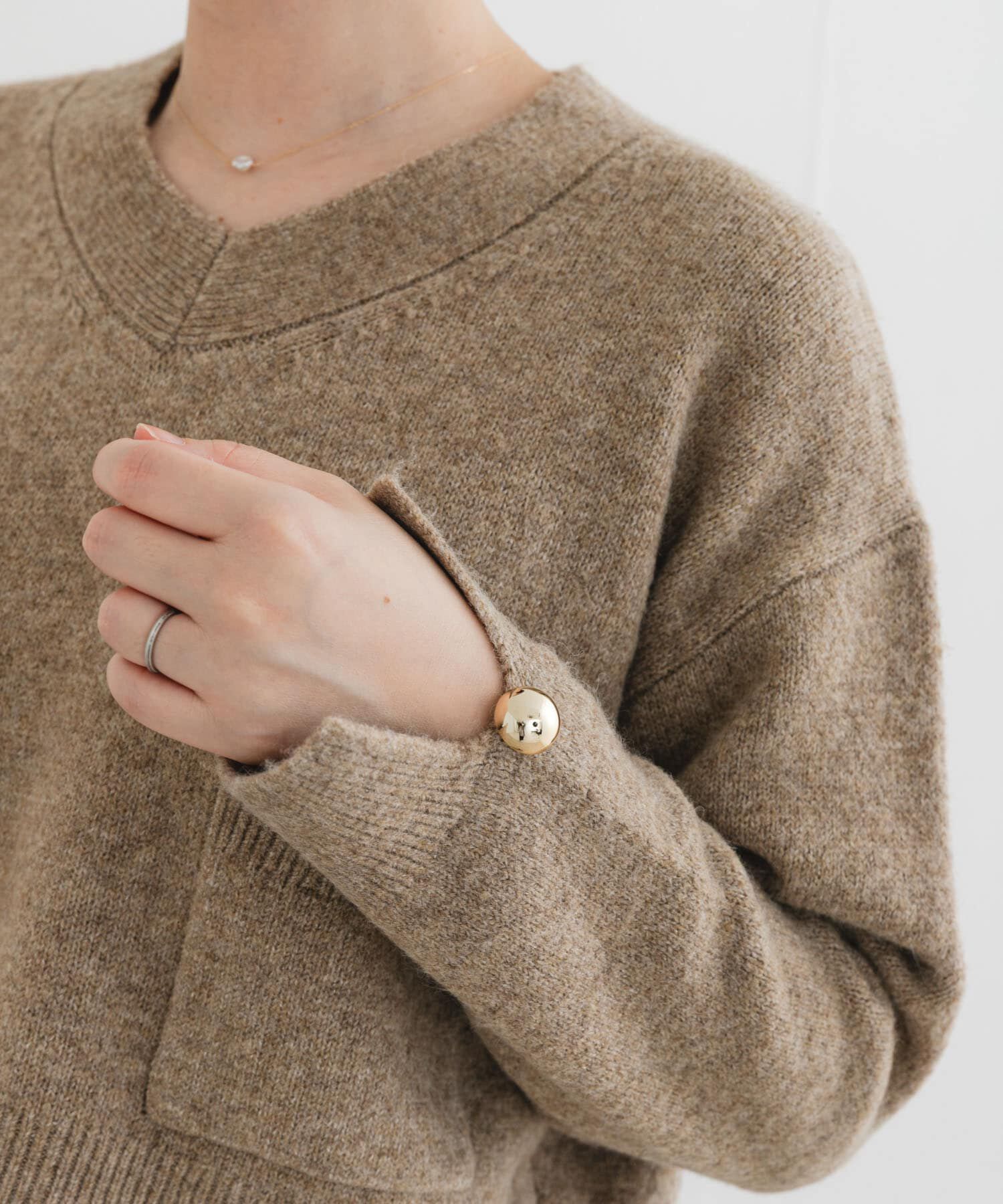 URBAN RESEARCH ROSSO「F by ROSSO　Vネック釦デザインニット」|ニット・セーター|