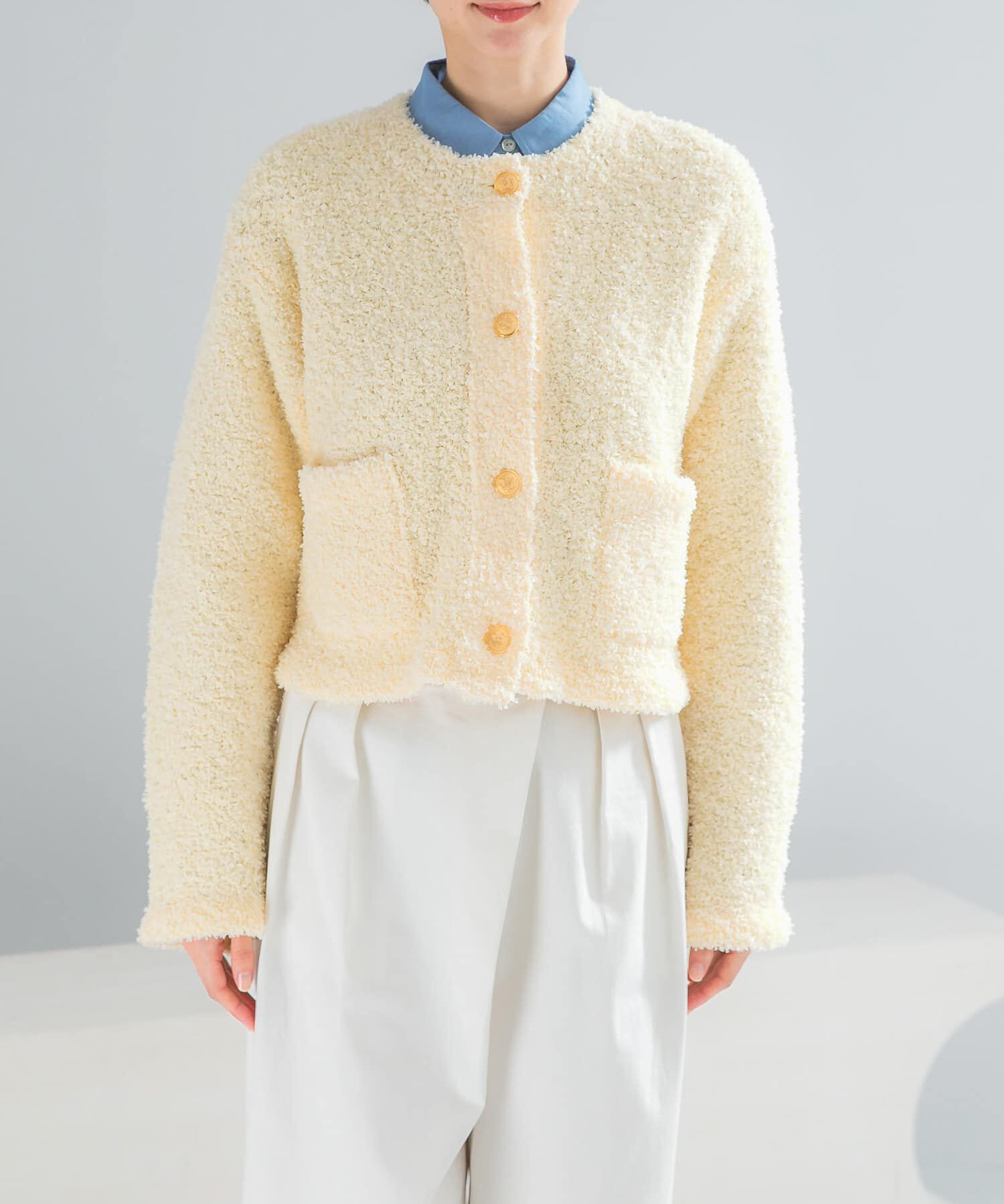 URBAN RESEARCH ROSSO「ニットツイードショートカーディガン」|カーディガン|