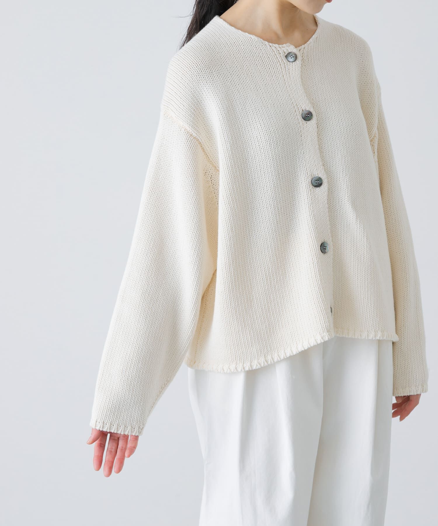 かぐれ「コットンローゲージショートカーディガン」|カーディガン|