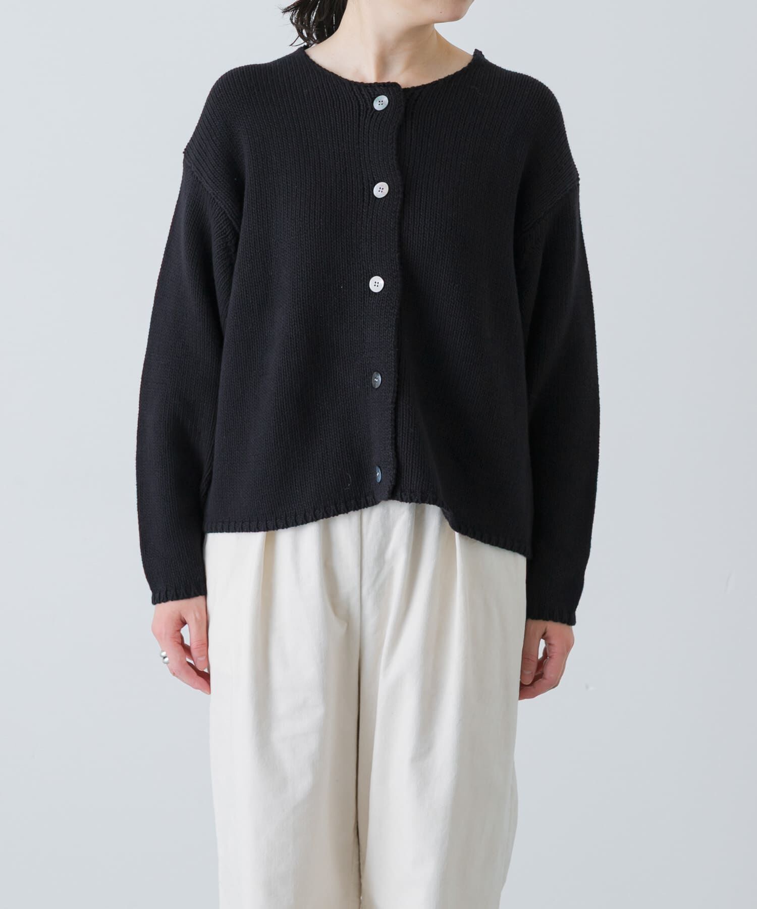 かぐれ「コットンローゲージショートカーディガン」|カーディガン|