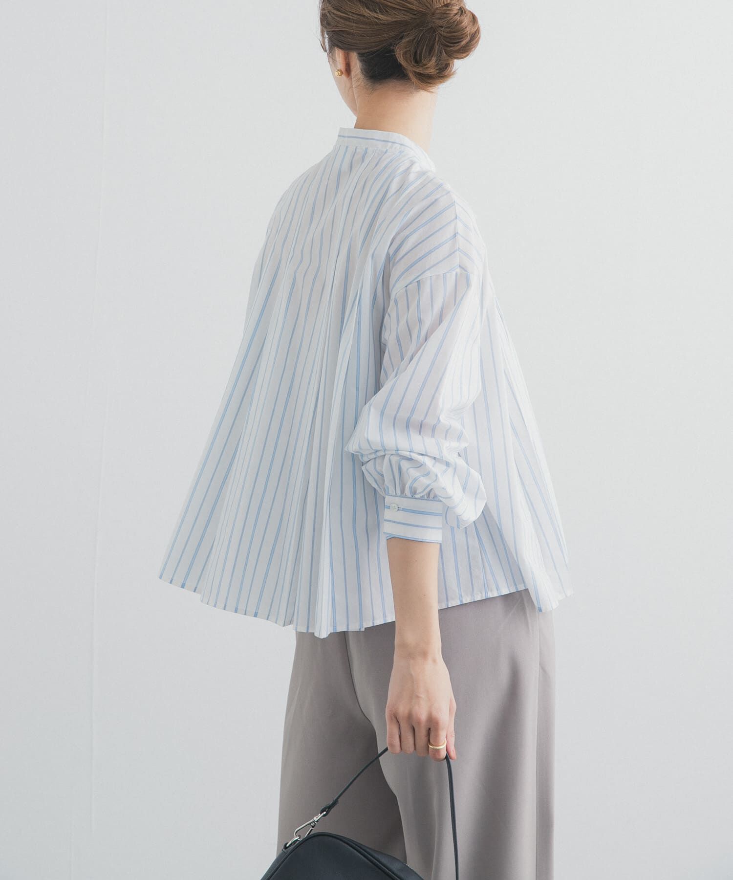 URBAN RESEARCH DOORS「ストライプリボンフレアブラウス」|シャツ・ブラウス|