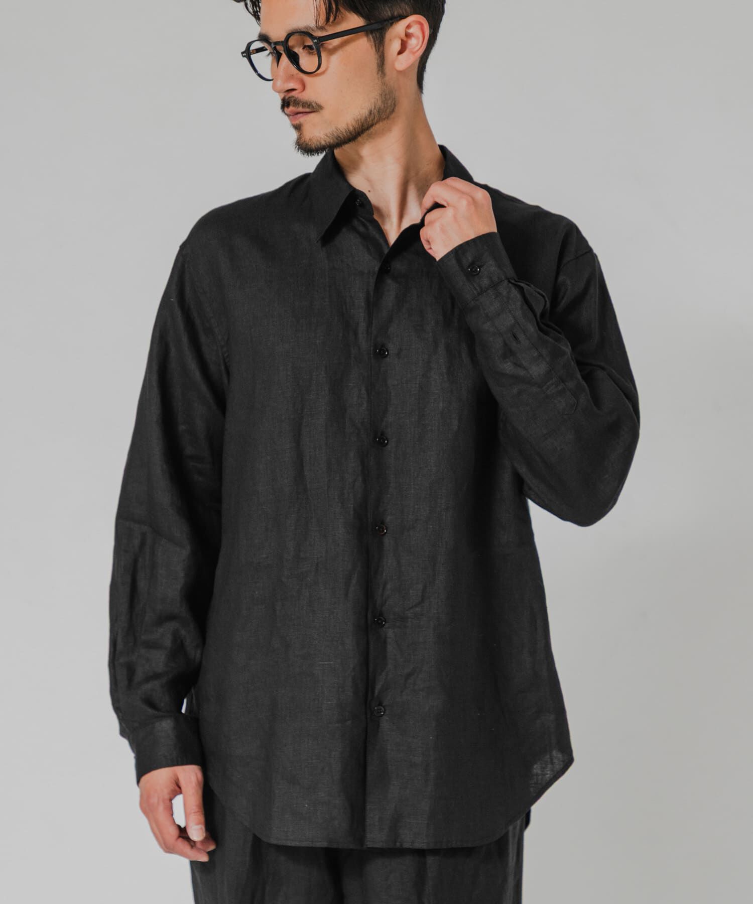 URBAN RESEARCH「LINEN REGULAR SHIRTS」|シャツ・ブラウス|ブラック