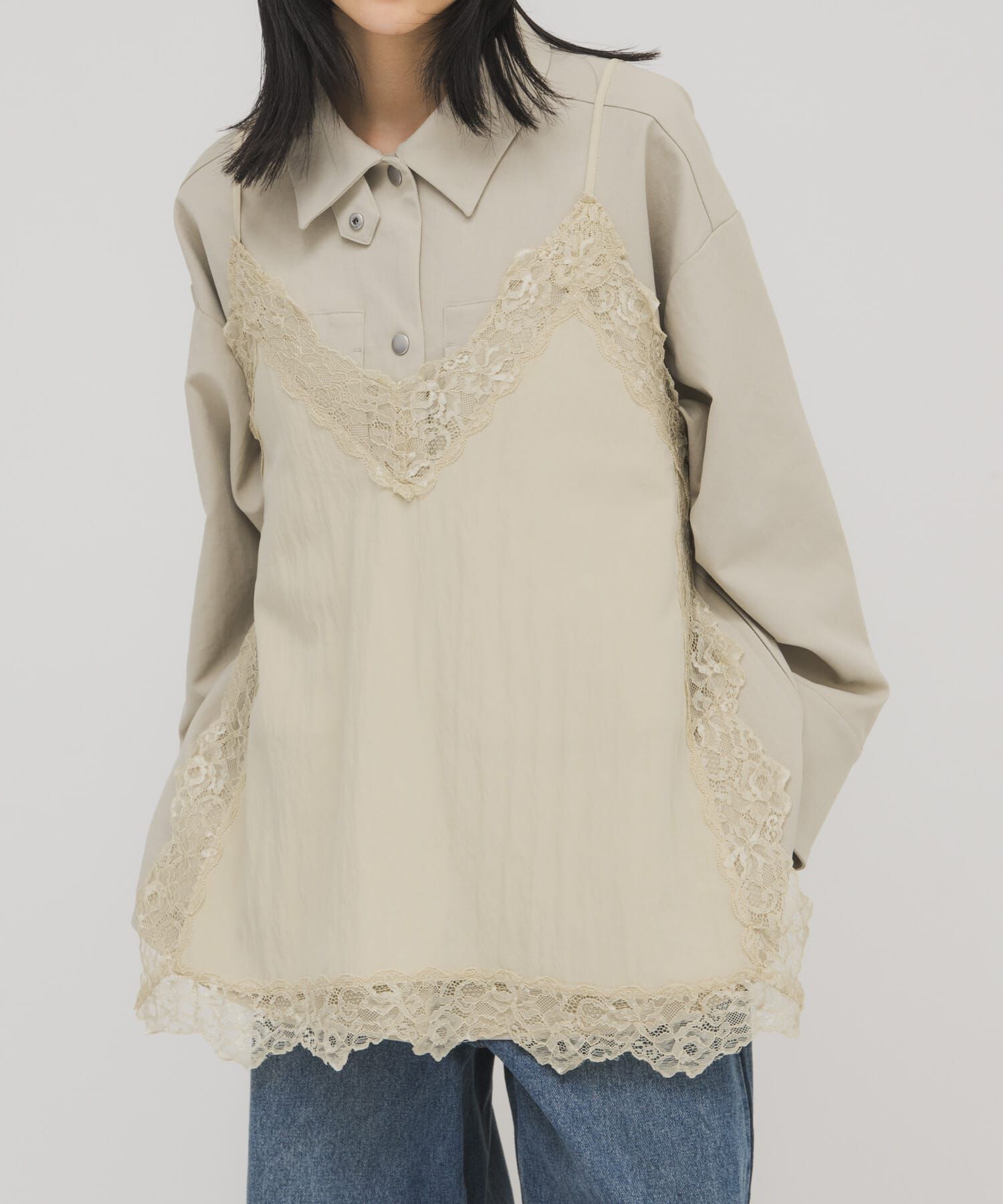  「『一部WEB限定カラー』ヴィンテージライクレースキャミソール」|キャミソール|