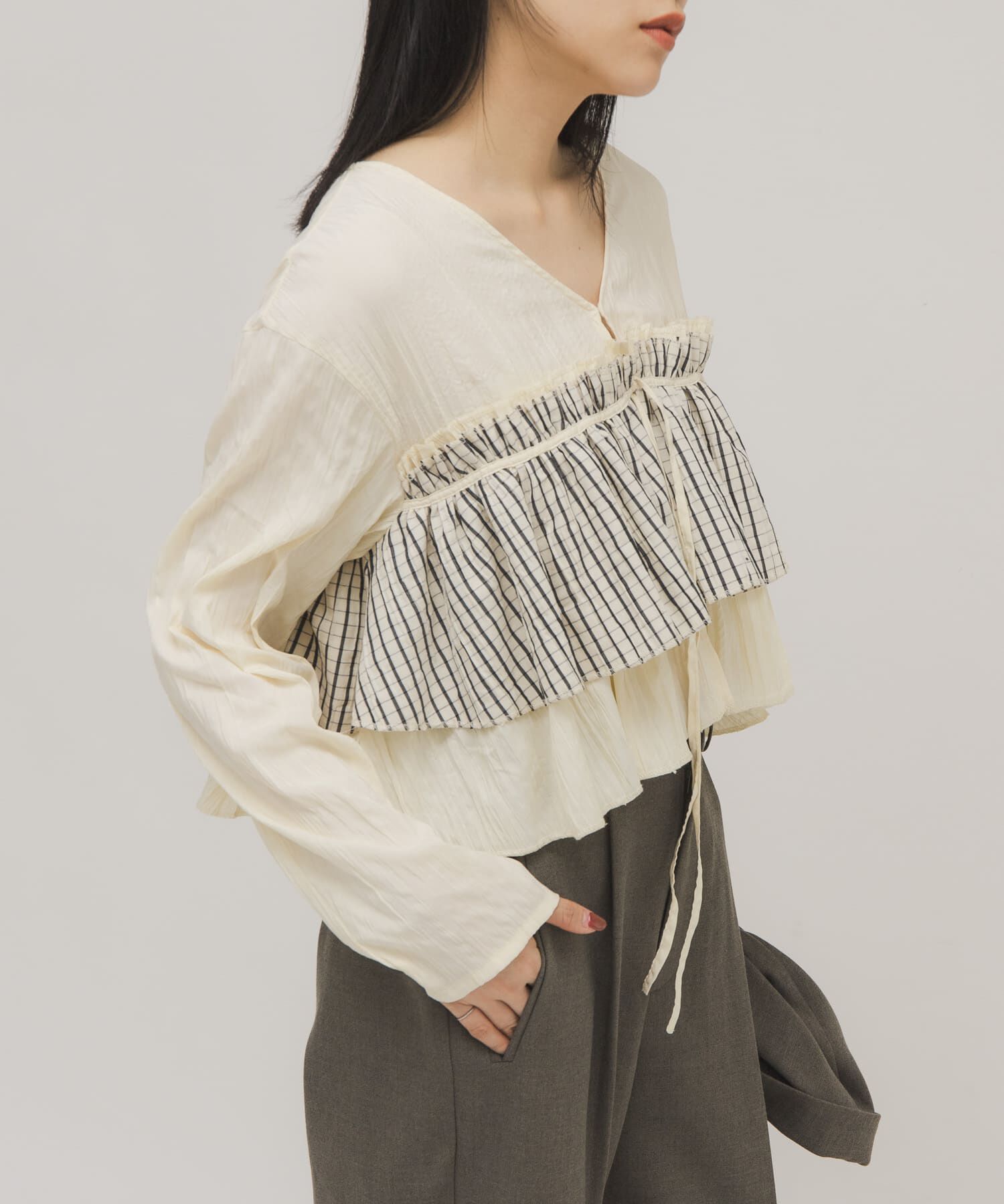  「フリルレイヤードブラウス」|シャツ・ブラウス|