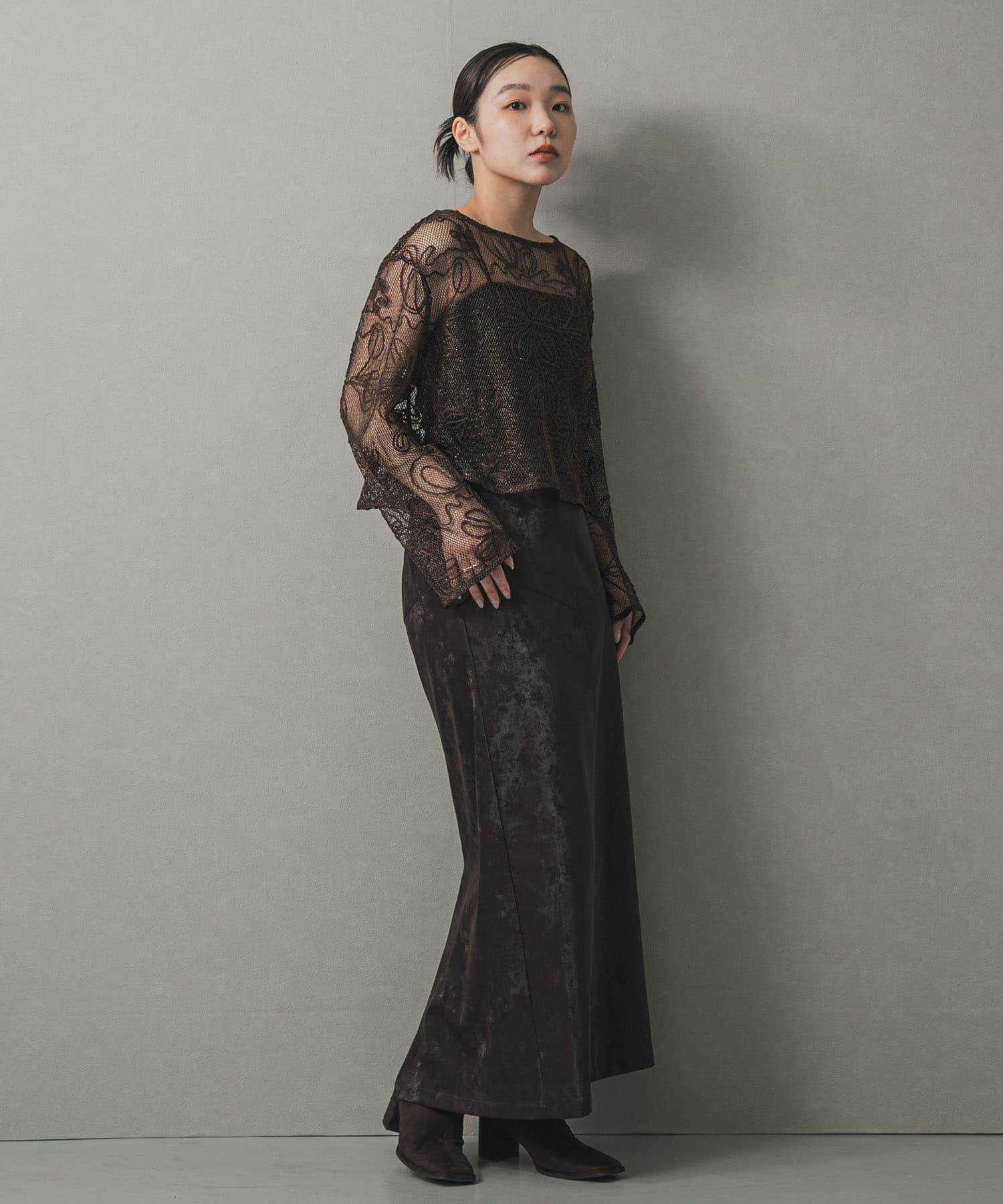 SENSE OF PLACE by URBAN RESEARCH「コードシシュウメッシュトップ」|Tシャツ・カットソー|