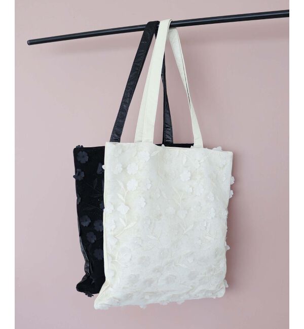 le.coeur blanc「チュールフラワーシンプルトート」|トートバッグ|