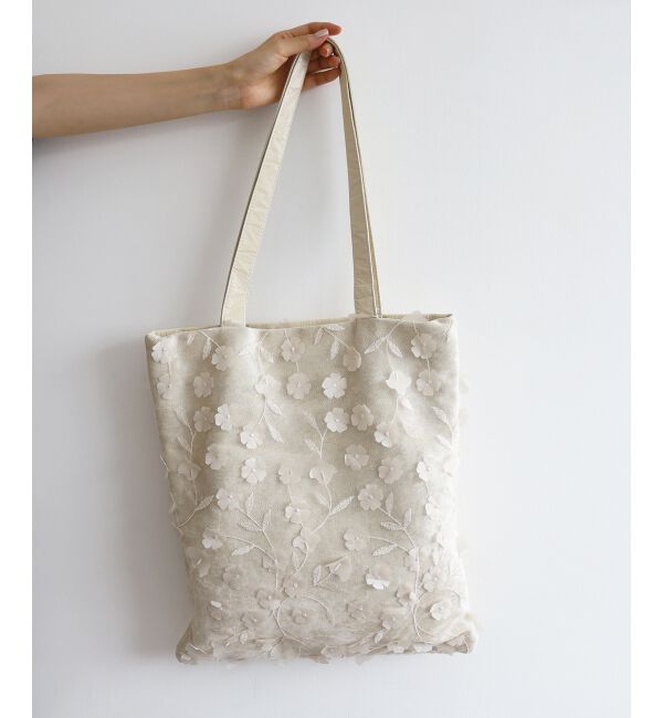le.coeur blanc「チュールフラワーシンプルトート」|トートバッグ|