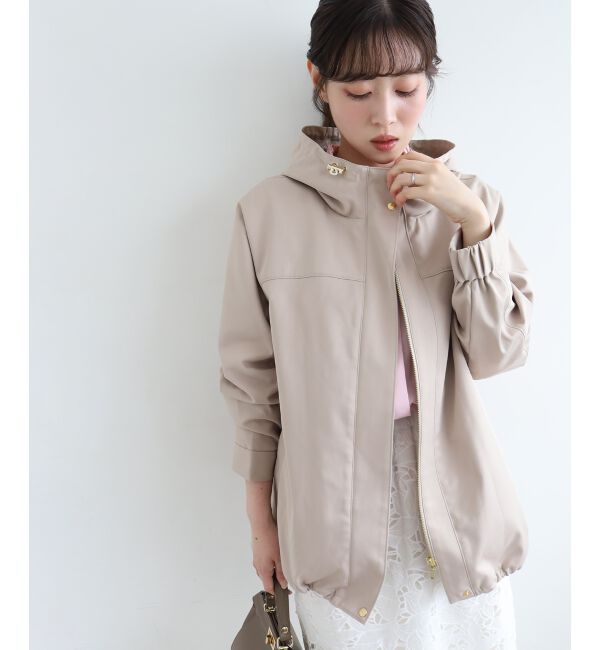 le.coeur blanc「ツイルストレッチフードブルゾン」|ブルゾン・スタジャン|