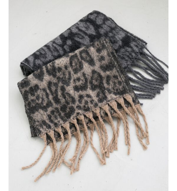  「《WEB限定アイテム》レオパードシャギーマフラー」|マフラー|