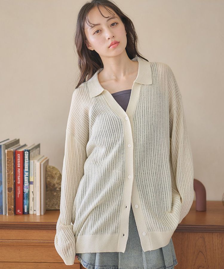 earth music&ecology「スキッパールーズカーディガン」|カーディガン|