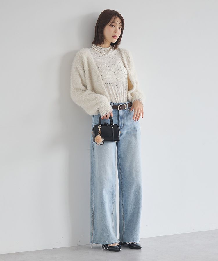 earth music&ecology「セルフカットワイドデニムパンツ」|デニム|