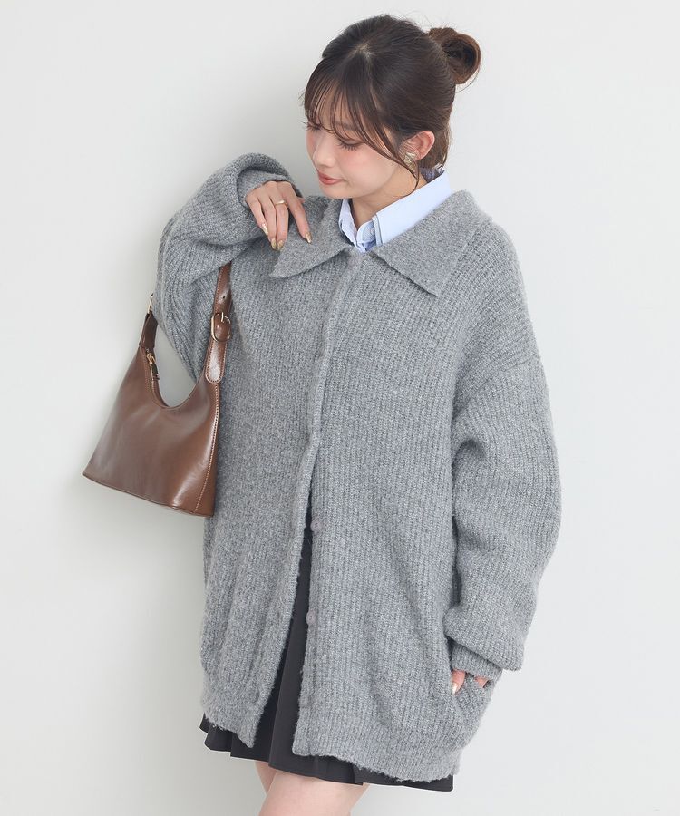 earth music&ecology「襟付きニットアウター」|カーディガン|