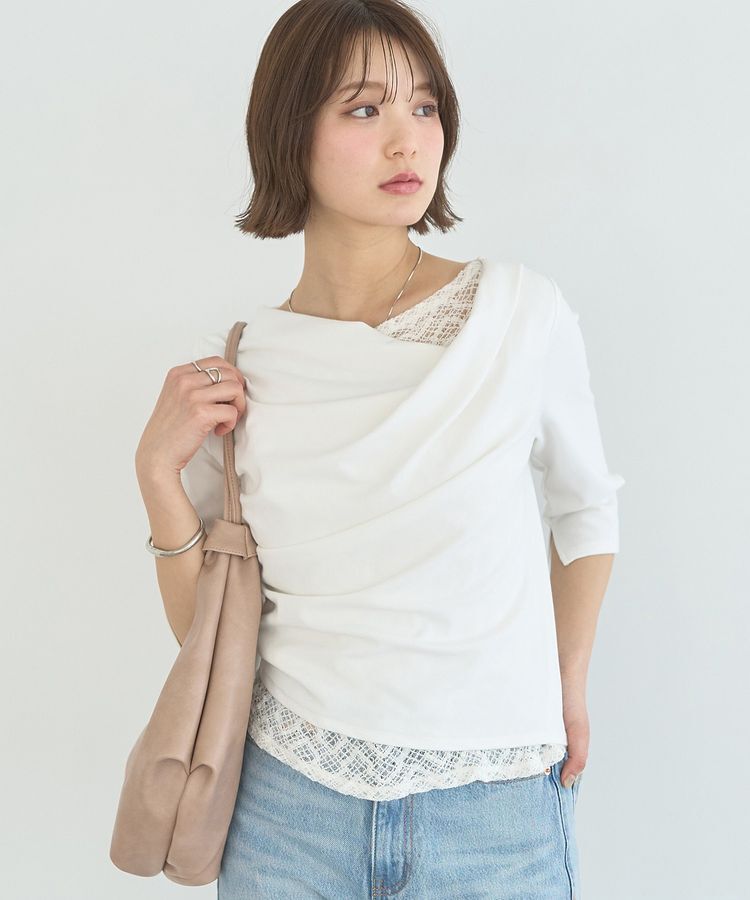 earth music&ecology「レースレイヤードドレーププルオーバー」|Tシャツ・カットソー|Off White