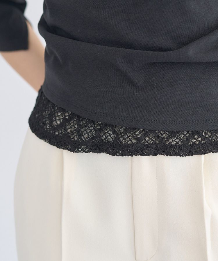 earth music&ecology「レースレイヤードドレーププルオーバー」|Tシャツ・カットソー|