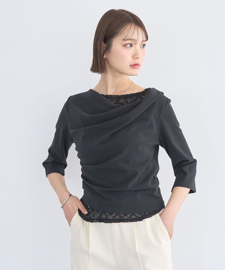 earth music&ecology「レースレイヤードドレーププルオーバー」|Tシャツ・カットソー|