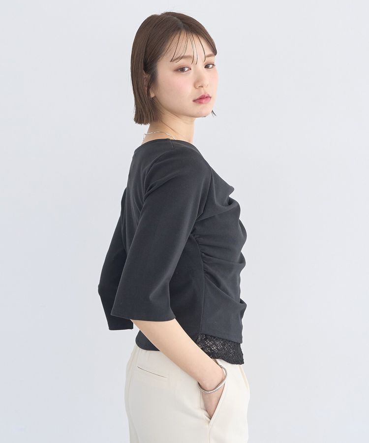 earth music&ecology「レースレイヤードドレーププルオーバー」|Tシャツ・カットソー|