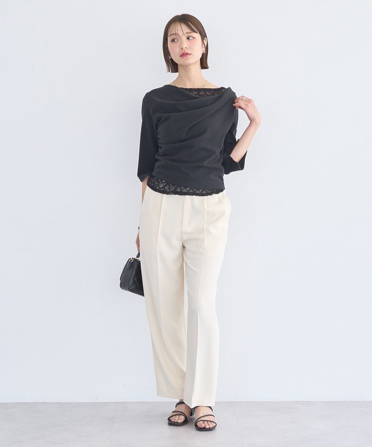 earth music&ecology「レースレイヤードドレーププルオーバー」|Tシャツ・カットソー|