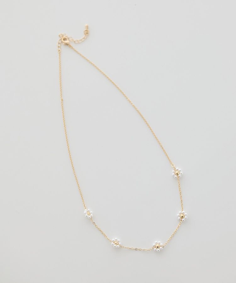 earth music&ecology「ビーズフラワーネックレス」|ネックレス|Gold
