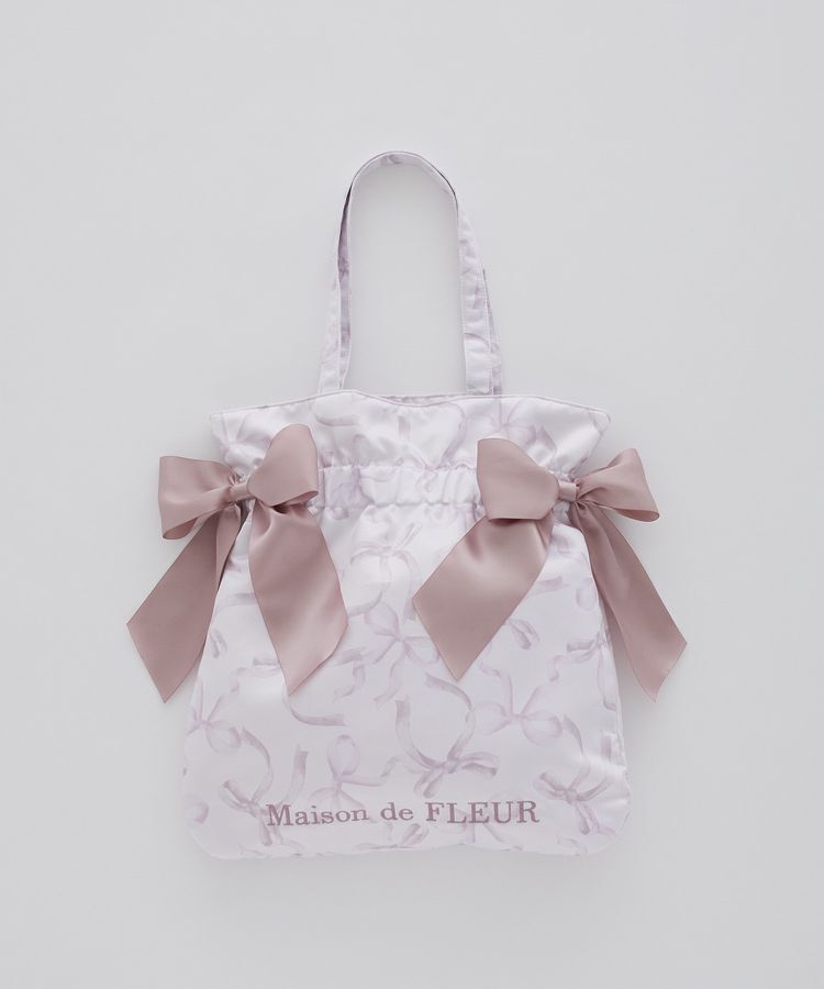 Maison de FLEUR「《一部店舗限定》リボン柄ダブルリボントートバッグ」|トートバッグ|ピンク
