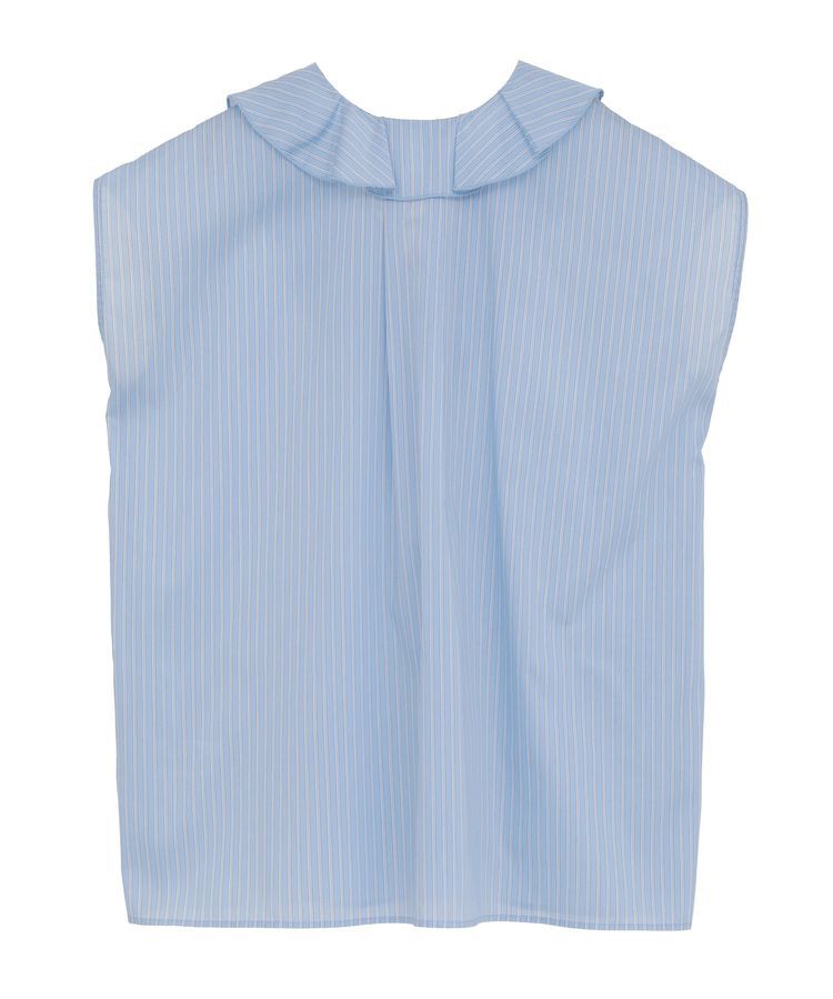 Green Parks「ノースリーブストライプフリルブラウス」|シャツ・ブラウス|