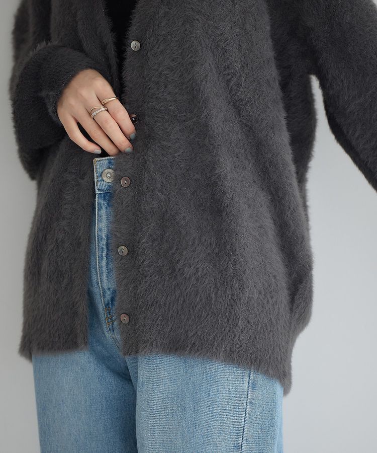 YECCA VECCA「ラメシャギーカーディガン」|カーディガン|