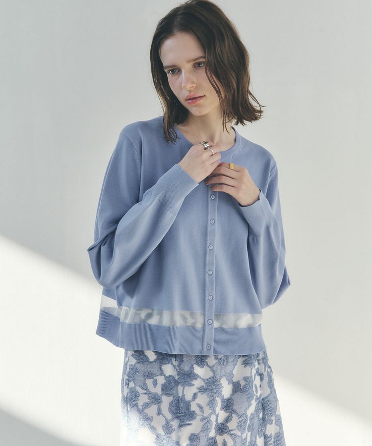 YECCA VECCA「シアーMIXカーディガン」|カーディガン|