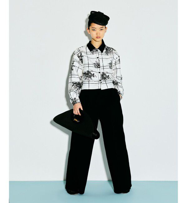 LOULOU WILLOUGHBY「【LOULOU WILLOUGHBY】SILK COフラワーチェックシャツブラウス」|シャツ・ブラウス|