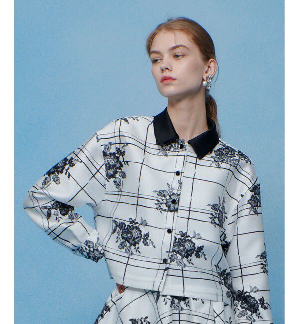 LOULOU WILLOUGHBY「【LOULOU WILLOUGHBY】SILK COフラワーチェックシャツブラウス」|シャツ・ブラウス|