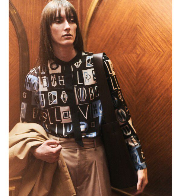 allureville「パッチワークプリントボウブラウス」|シャツ・ブラウス|