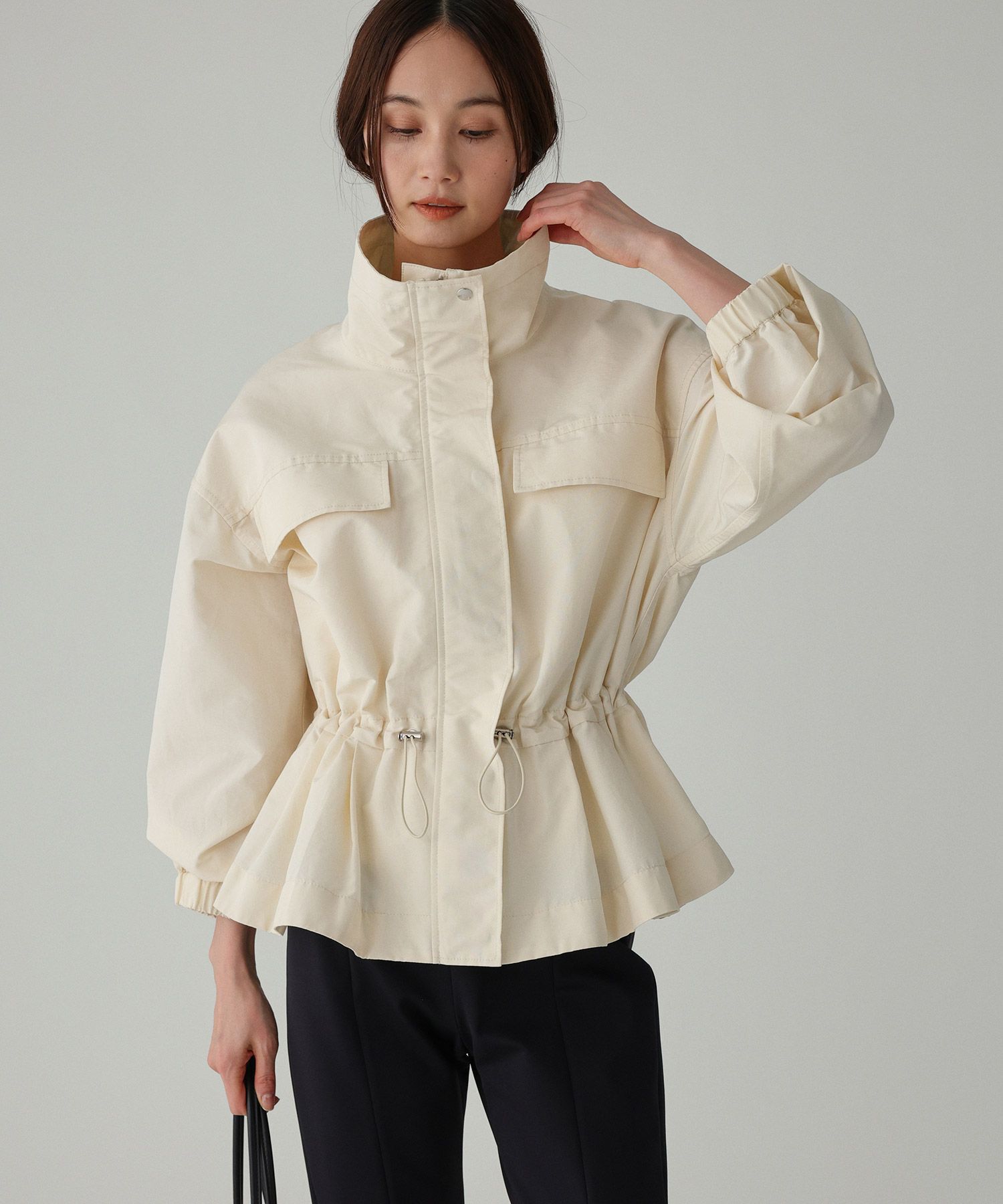 BABYLONE「撥水ナイロンペプラムブルゾン」|ブルゾン・スタジャン|ｱｲﾎﾞﾘｰ