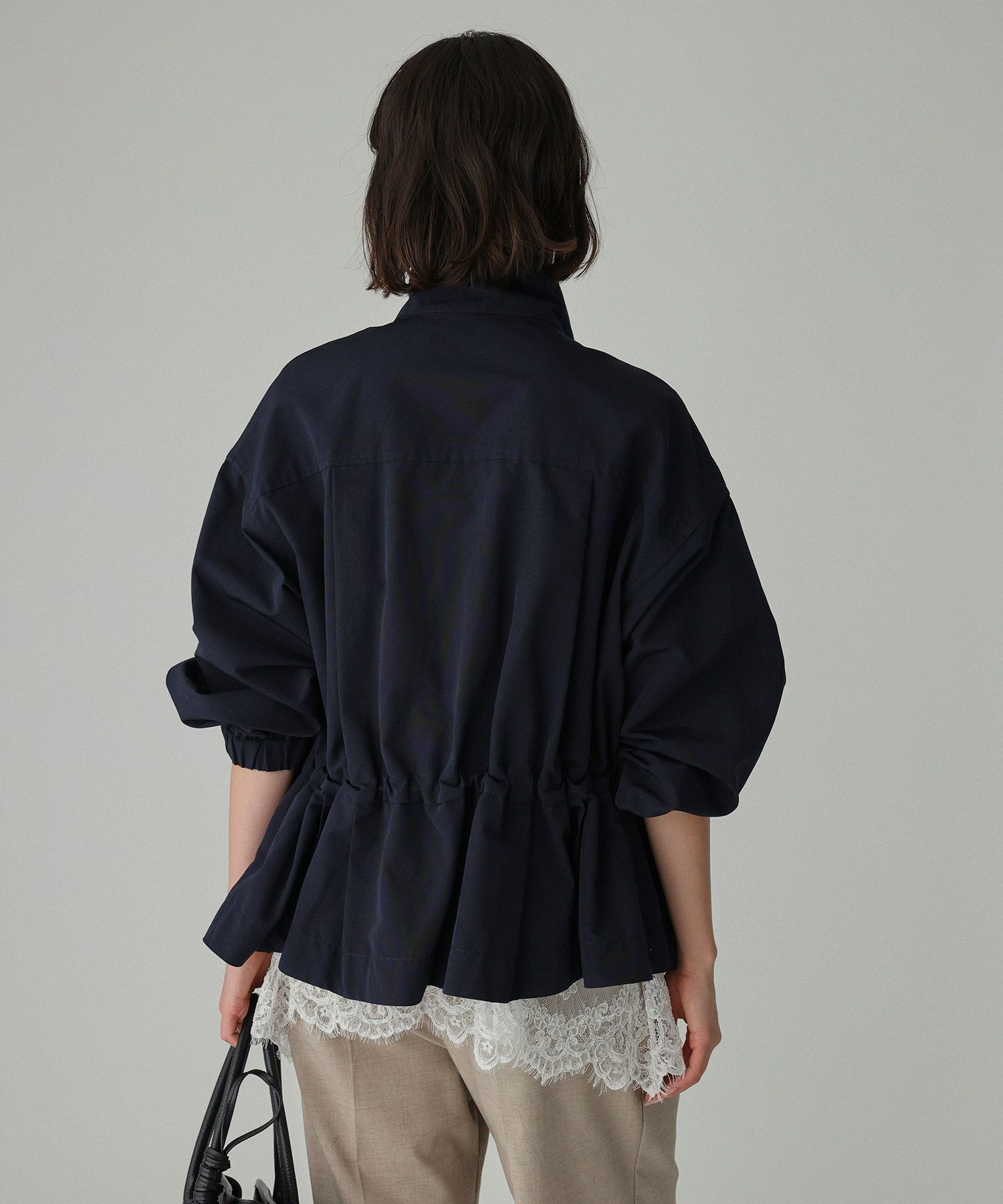 BABYLONE「撥水ナイロンペプラムブルゾン」|ブルゾン・スタジャン|