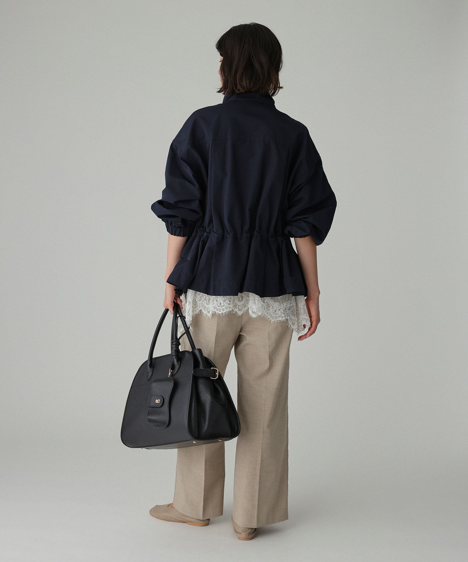 BABYLONE「撥水ナイロンペプラムブルゾン」|ブルゾン・スタジャン|