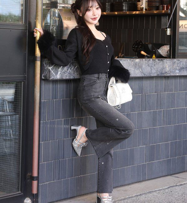  「美脚ラインストーンデニムパンツ」|その他|