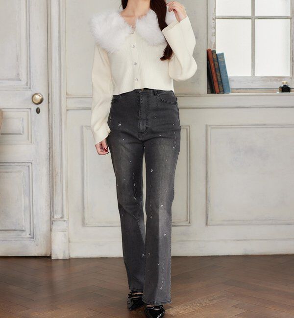  「美脚ラインストーンデニムパンツ」|その他|