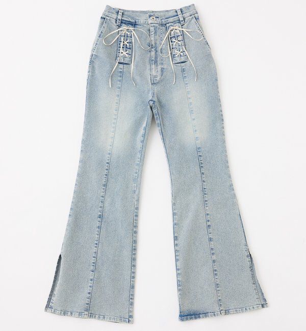  「【Denim Collection】レースアップデニムパンツ/SMサイズ展開あり」|その他|