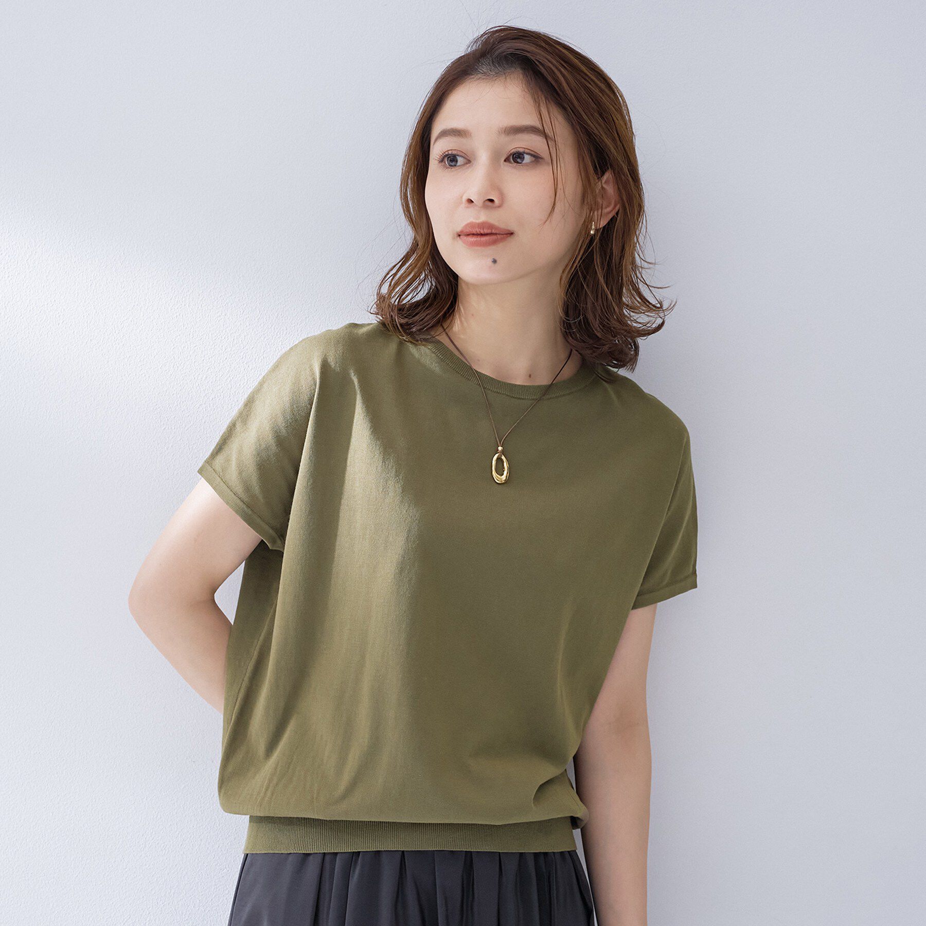 UNTITLED「コットンベーシックニット」|ニット・セーター|