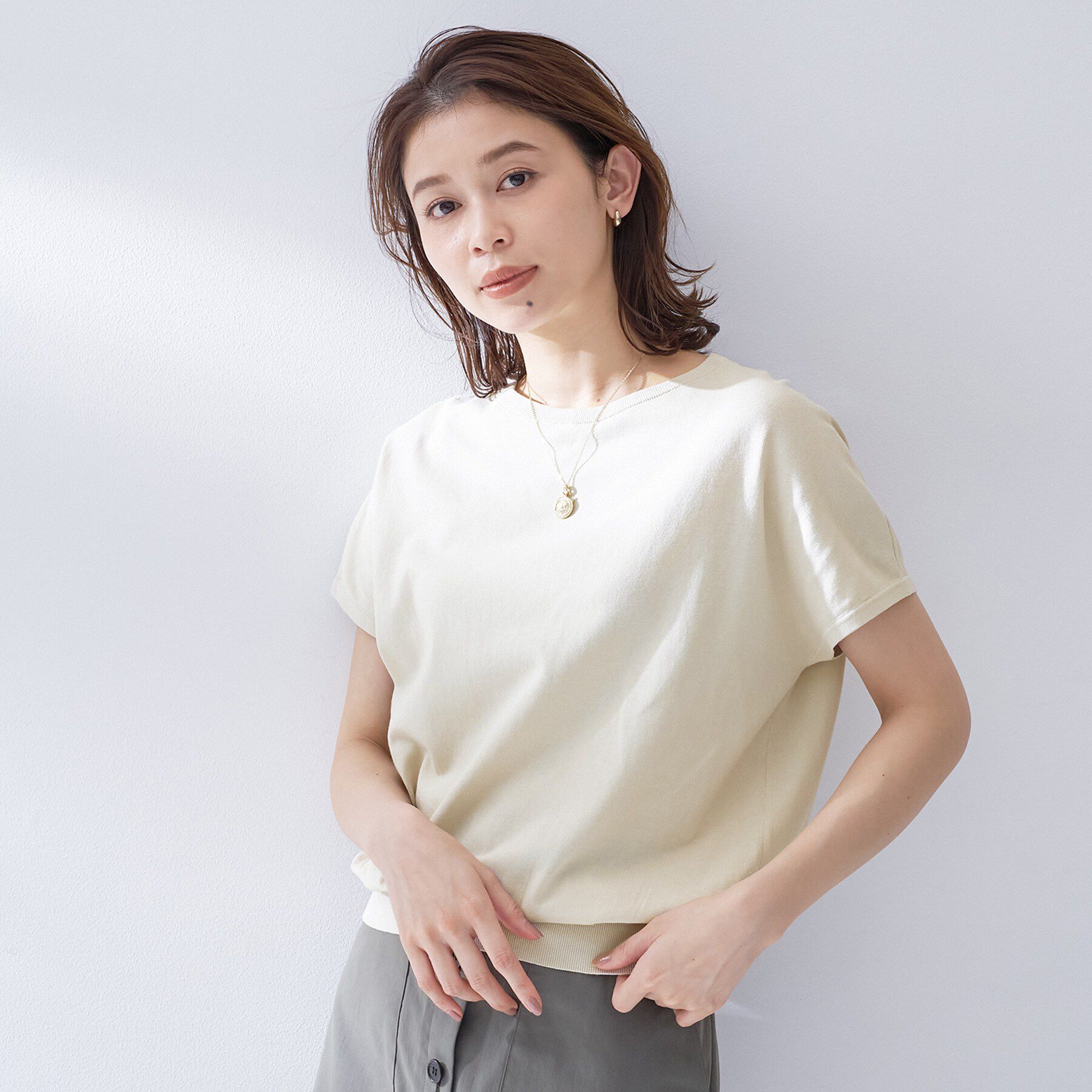 UNTITLED「コットンベーシックニット」|ニット・セーター|