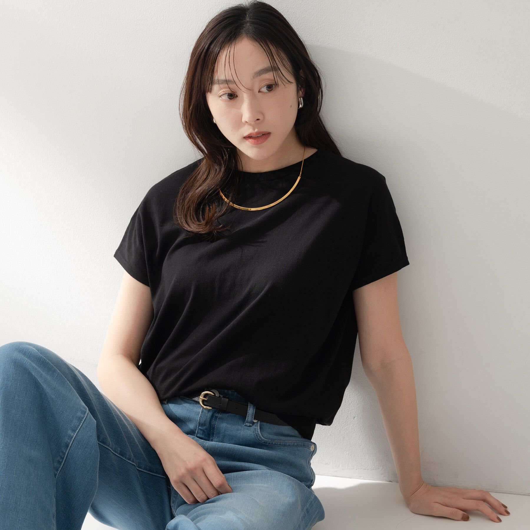 UNTITLED「コットンベーシックニット」|ニット・セーター|