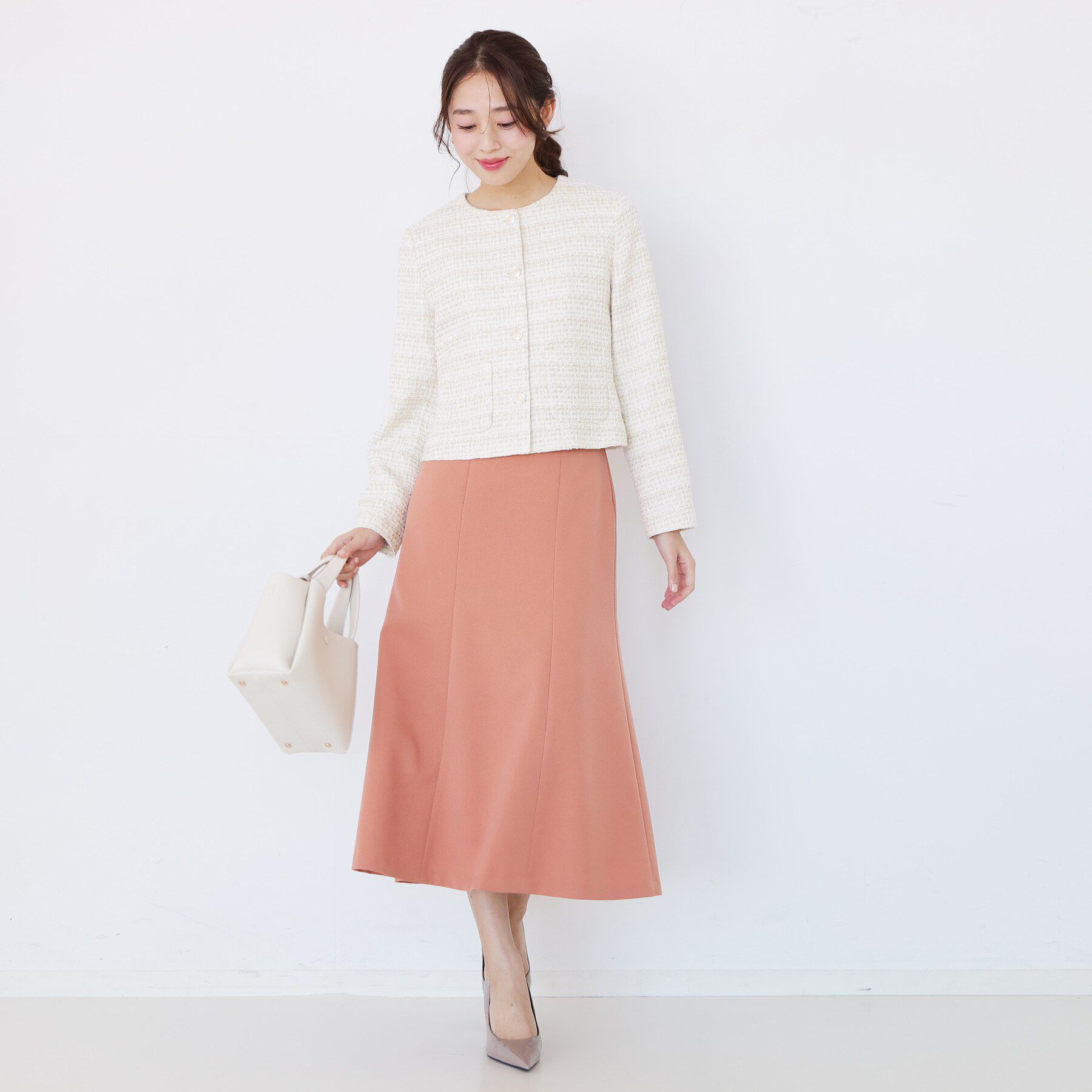 COUP DE CHANCE「【ON/OFF着回し】カラーツイードジャケット」|ノーカラージャケット|